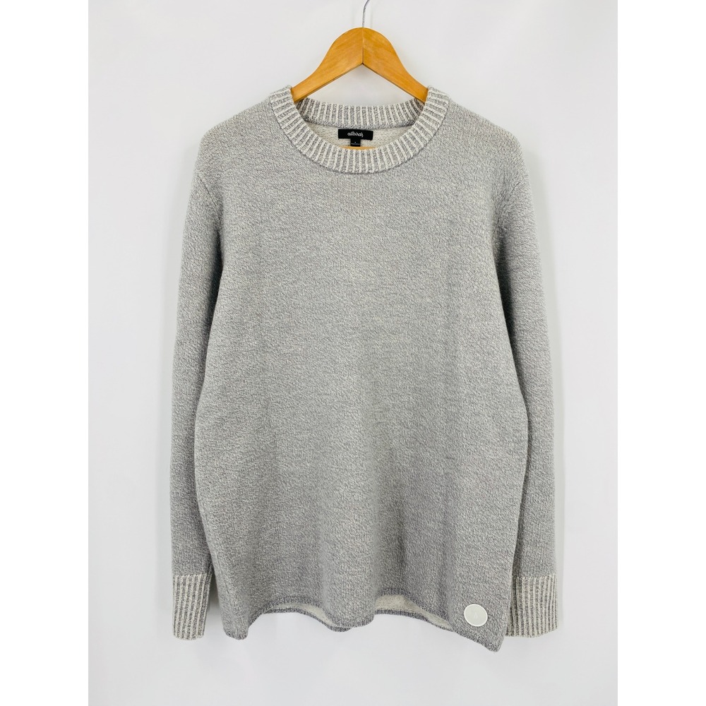 Allbirds The Jumper Men L Grey Merino Wool Crewneck Sweater Raglan Sleeve